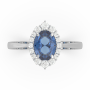 Δαχτυλίδι REM073 σε Λευκό Χρυσό 18Κ με Ζαφείρι και Διαμάντια